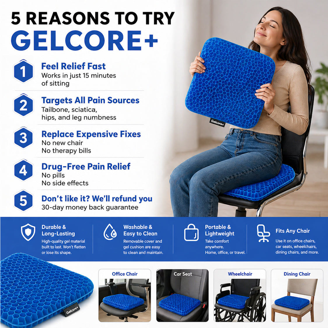 Turn Any Chair Into Pain-Free Comfort With GelCore+