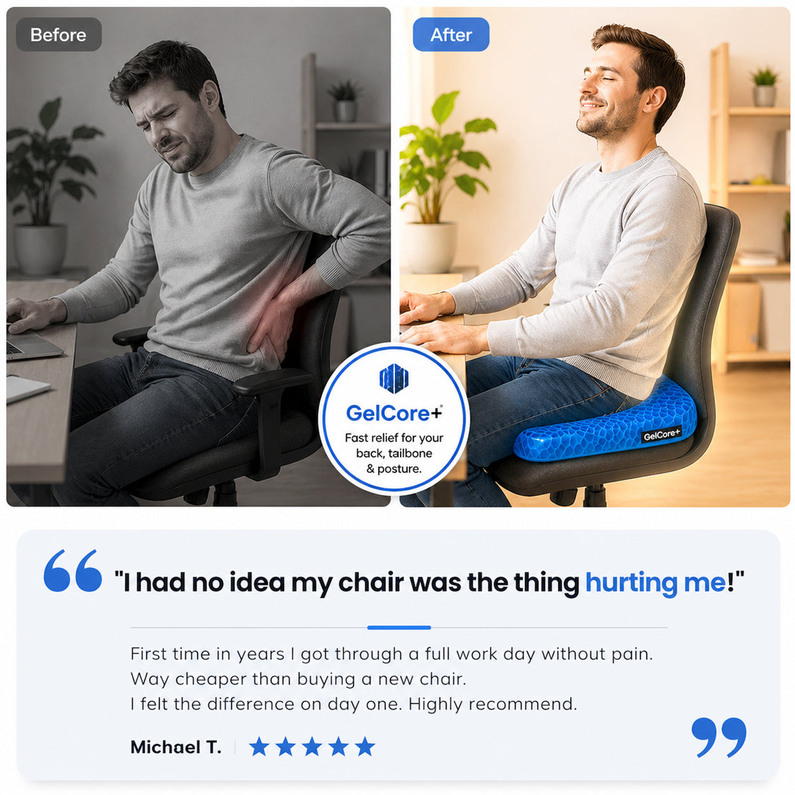 Turn Any Chair Into Pain-Free Comfort With GelCore+